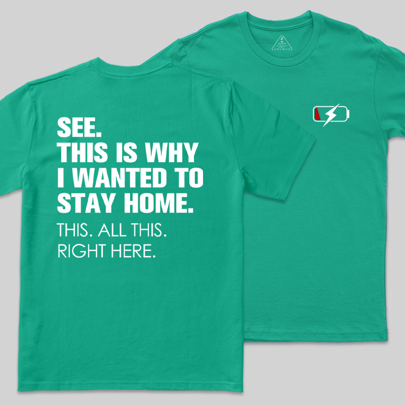 Stay Home Front and Back Printed Geek T-Shirt