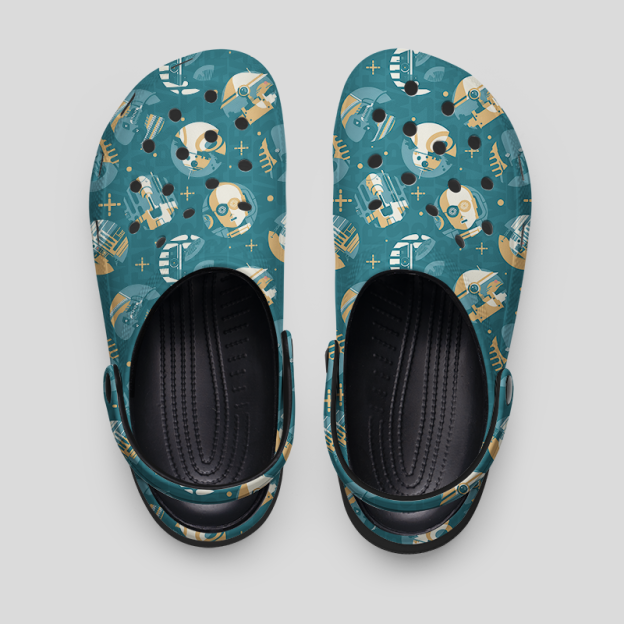 Sci-fi Robot Geek Rubber Clogs