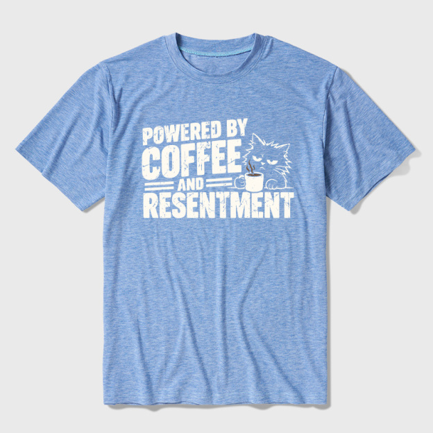 Powered by Coffee and Resentment Ultra Soft Heather Tee