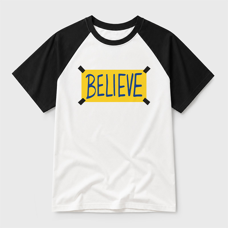 Believe Geek Retro Raglan T-Shirt