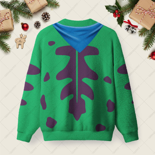 Resist Frog Suit Ugly Christmas Fuzzy Fleece Sweatshirt
