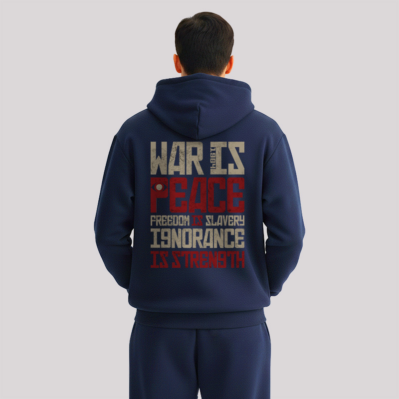 Dystopia Truths Front and Back Printed Geek Fleece Hoodie Set