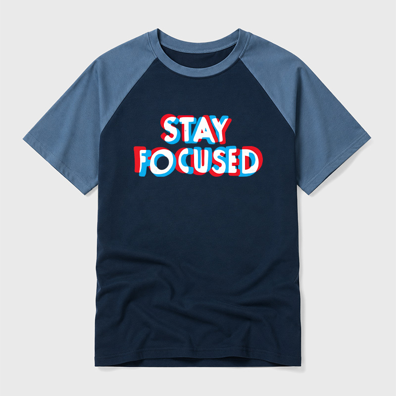 Stay Focused Geek Retro Raglan T-Shirt