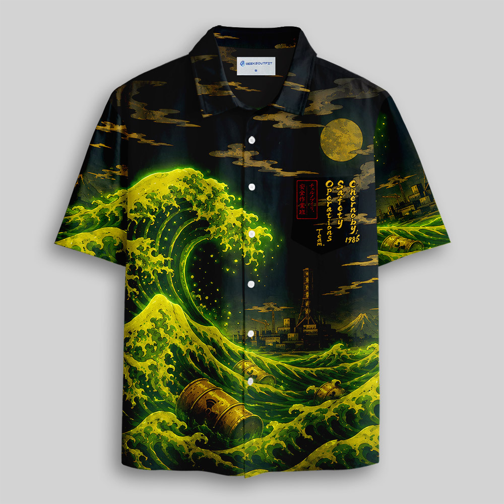 Radioactive Wave Safety Team Button Up Pocket Shirt