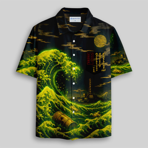 Radioactive Wave Safety Team Button Up Pocket Shirt