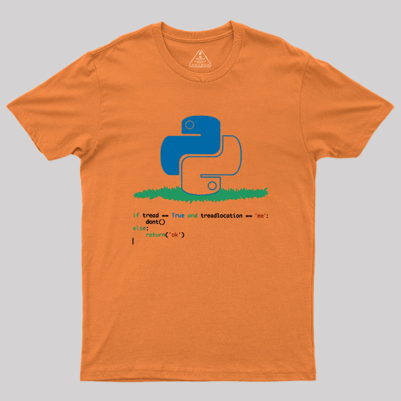 Python Dont Tread On Me Code Pun Geek T-Shirt