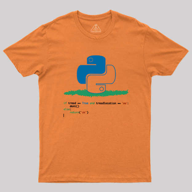 Python Dont Tread On Me Code Pun Geek T-Shirt