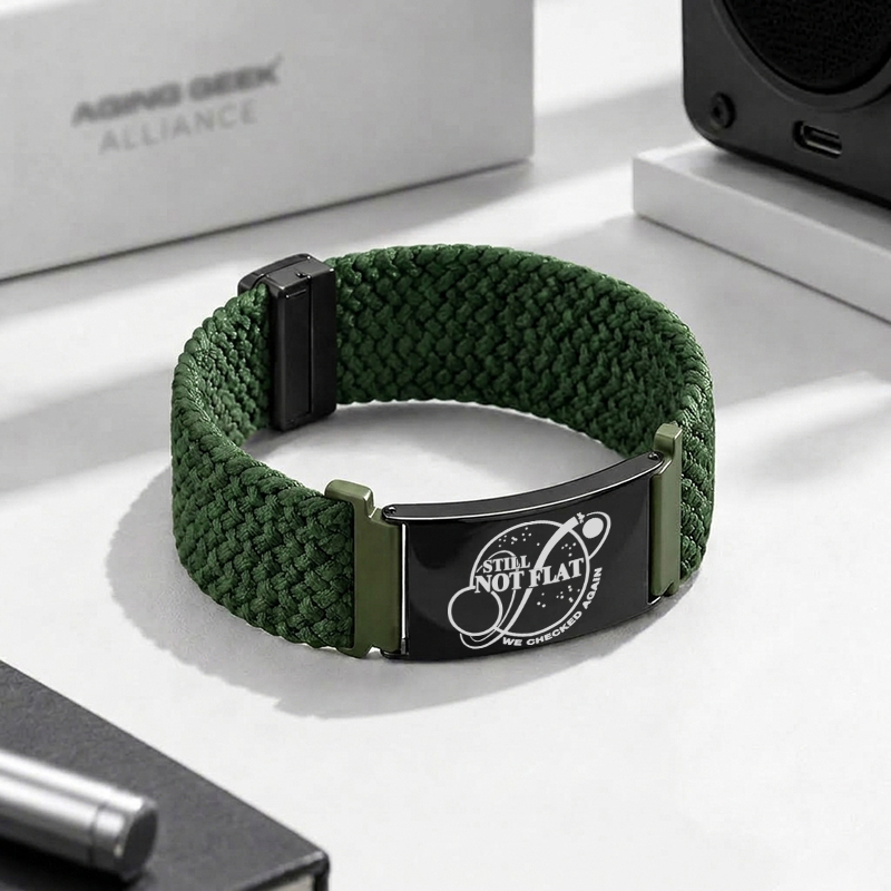 Still Not Flat Geek Braided Steel Bracelet