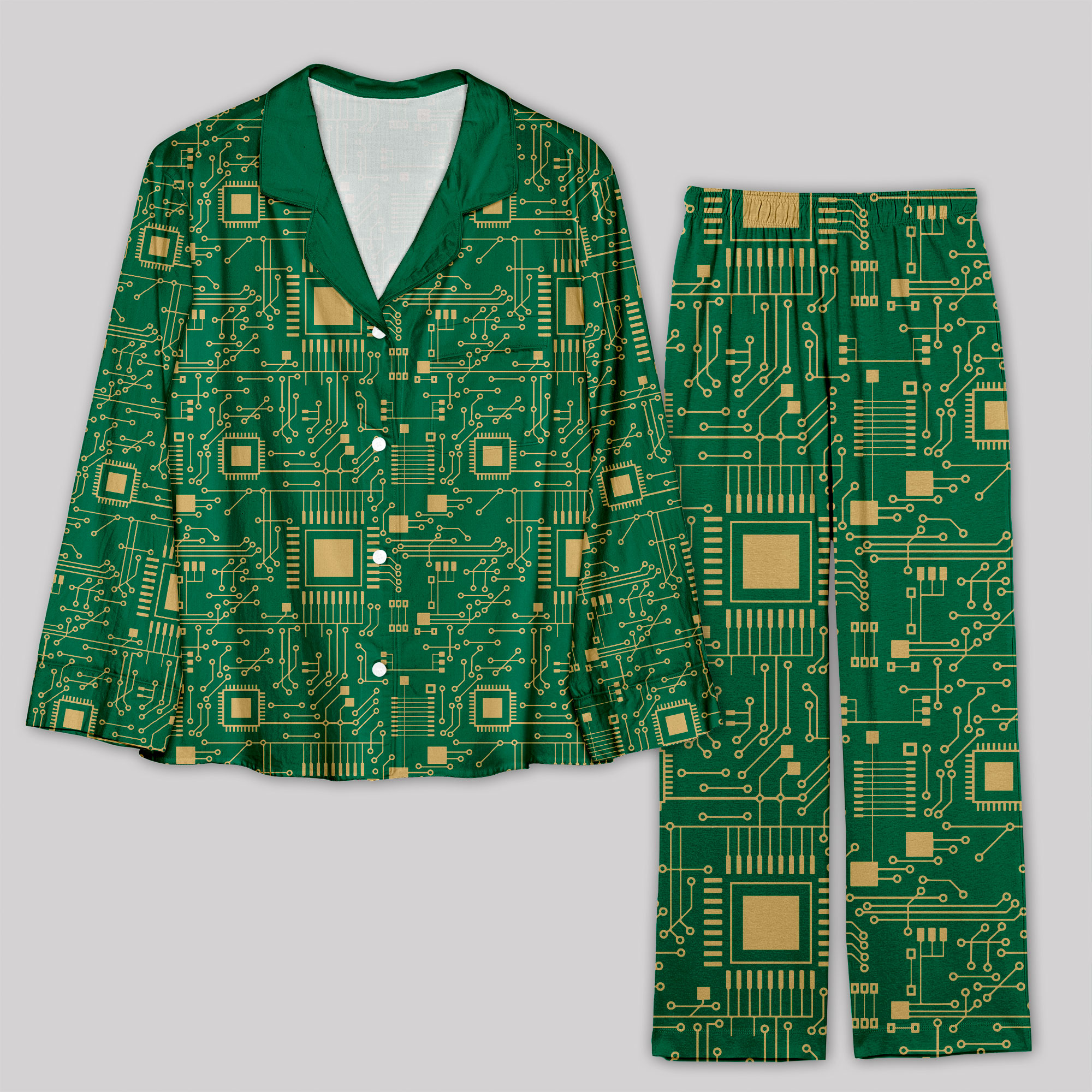 Technology Sense Circuit Board Hawaii Pajama Sets