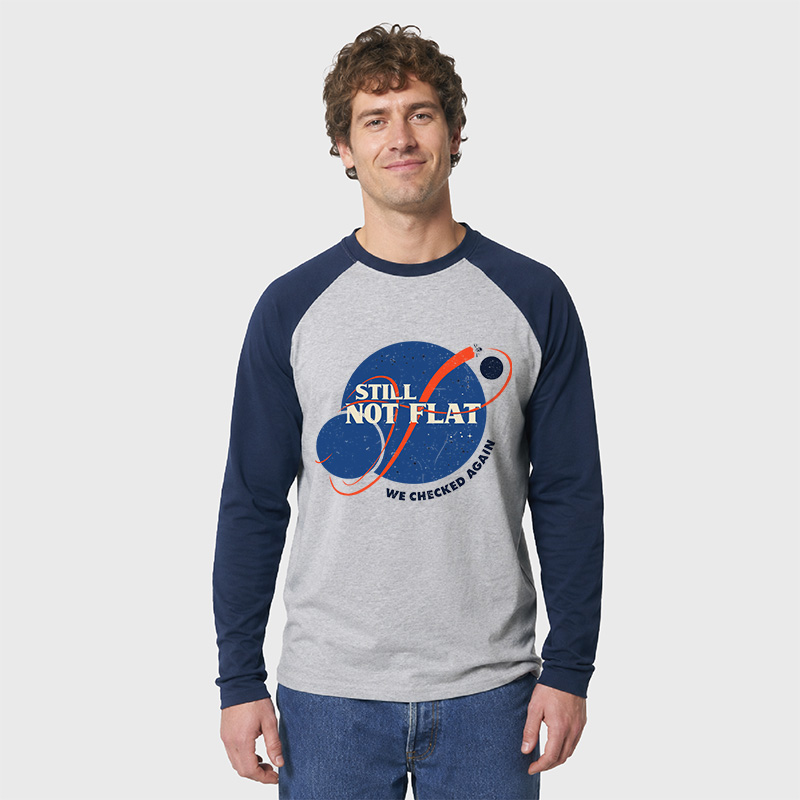 Still Not Flat Geek Retro Raglan T-Shirt Geek Retro Raglan Long-Sleeve Tee