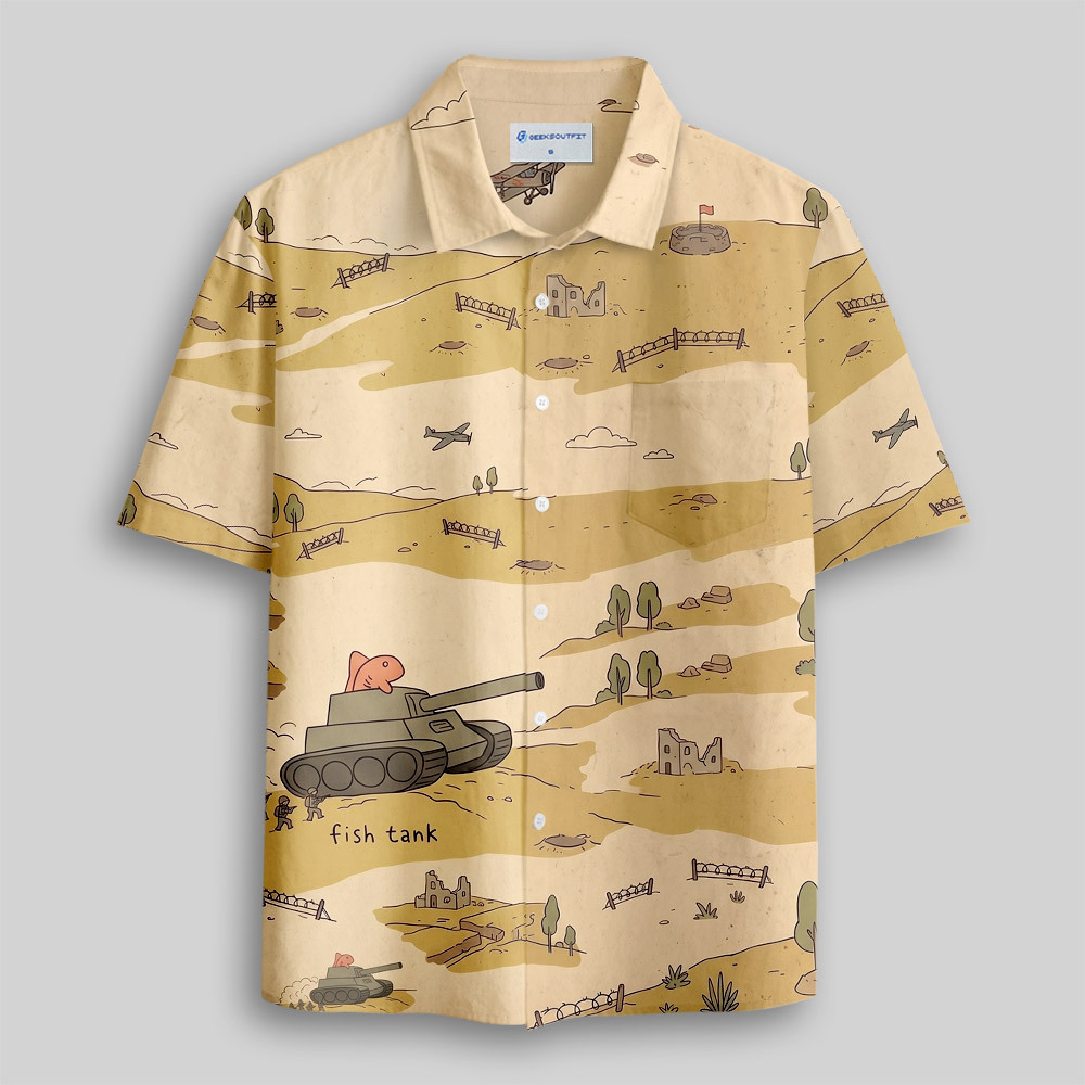 Desert Fish Tank Button Up Pocket Shirt