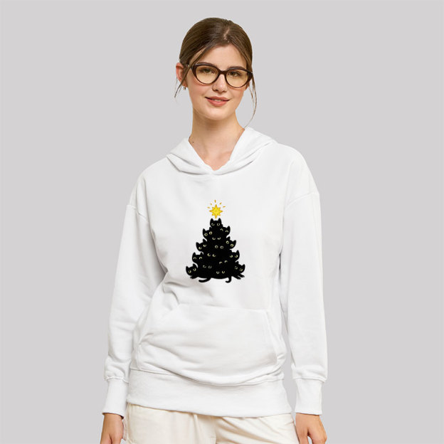 Meowy Christmas Geek Hoodie