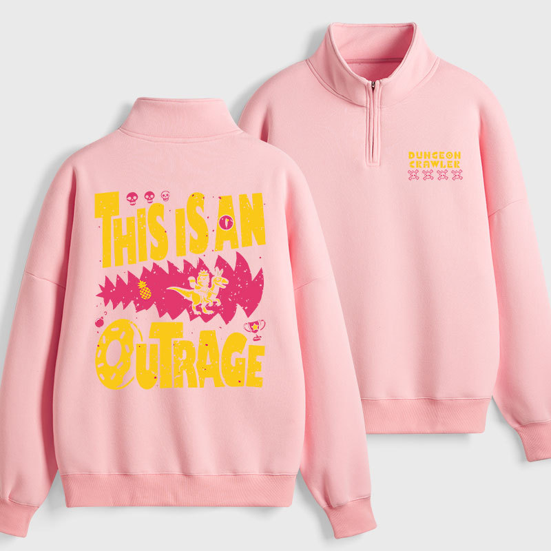 This is An Outrage Geek Fleece Quarter-Zip Pollover
