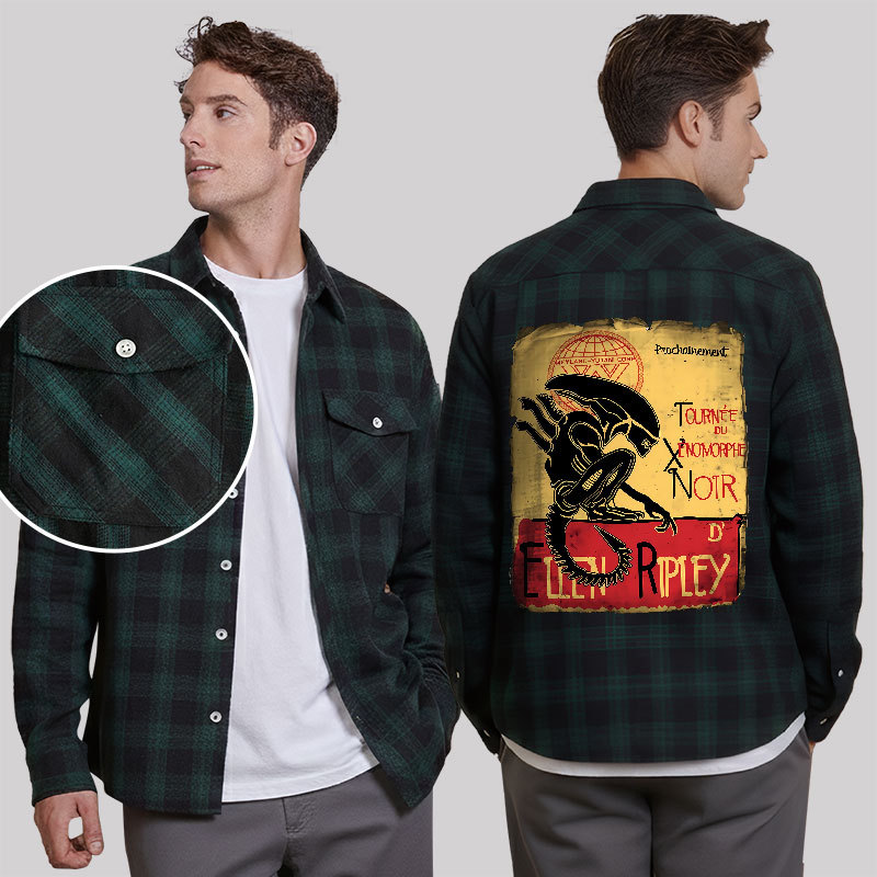 Tour of the Xenomorph Plaid Flannel Shirt