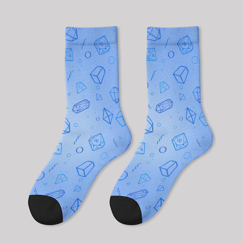 DND Polyhedra in Seawater Men's Socks