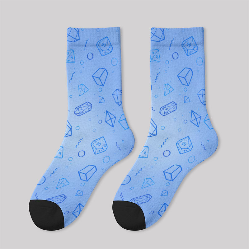 DND Polyhedra in Seawater Men's Socks