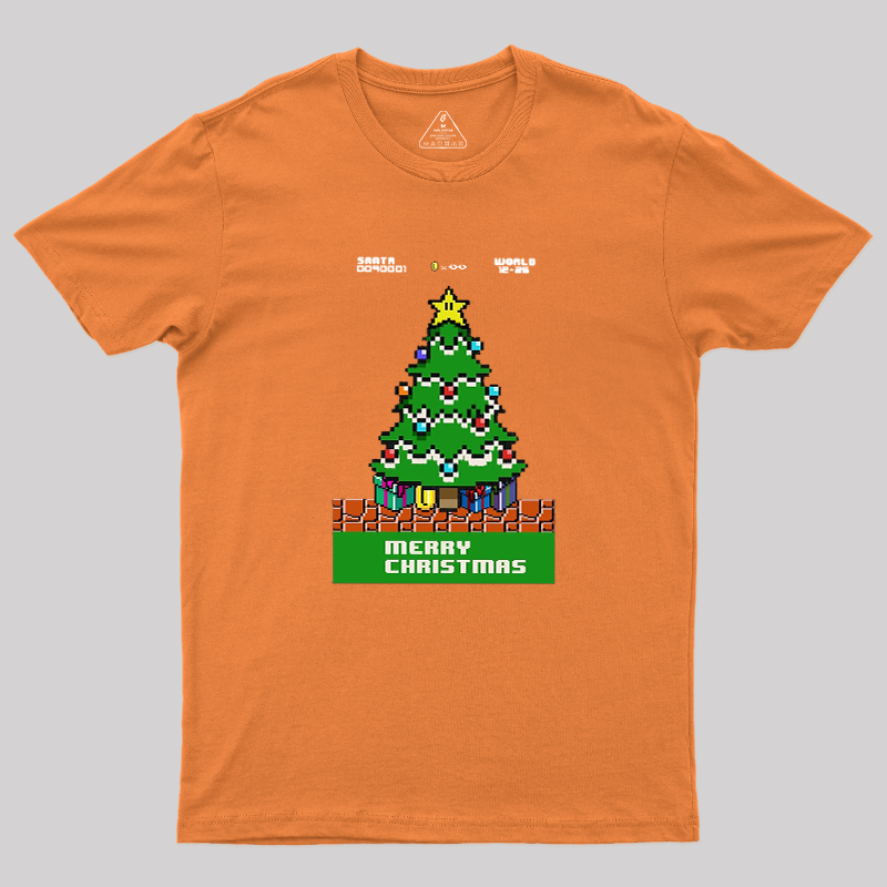 Pixel Merry Christmas Geek T-Shirt