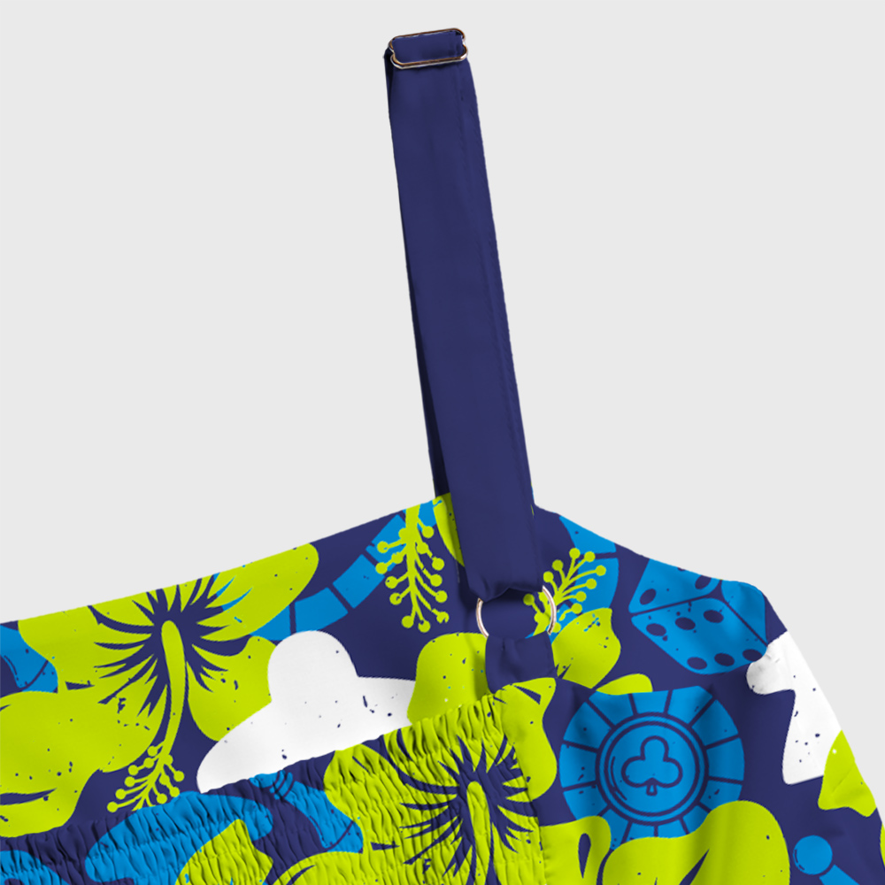 Board Game Hawaii Hibiscus Geek Tiered Cami Maxi Dress