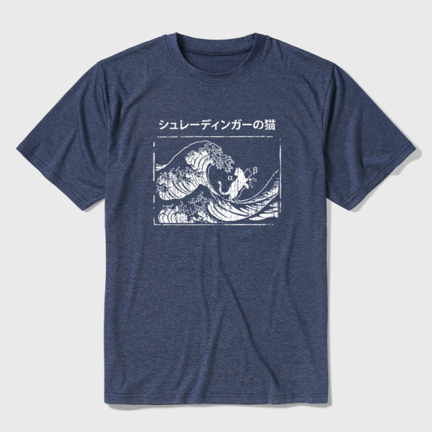 The Great Wave of Schrodinger's Cat Ultra Soft Heather Tee