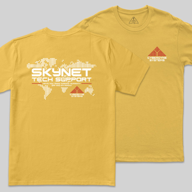Global Digital Network Tech Support Front and Back Printed Geek T-Shirt