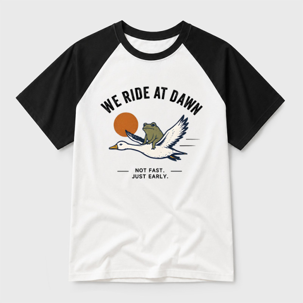 We Ride at Dawn Geek Retro Raglan T-Shirt