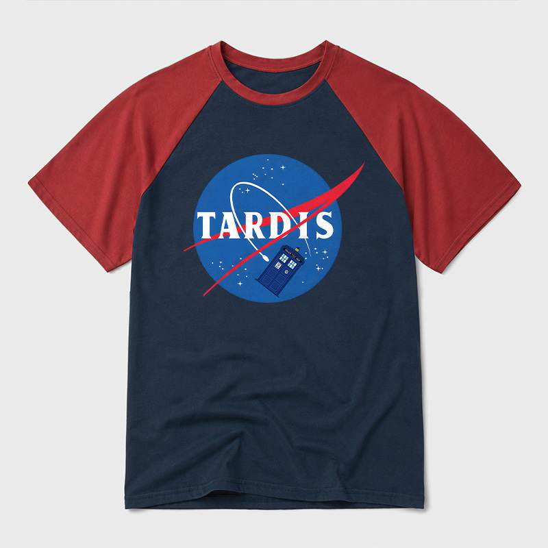 Tardis Geek Retro Raglan T-Shirt