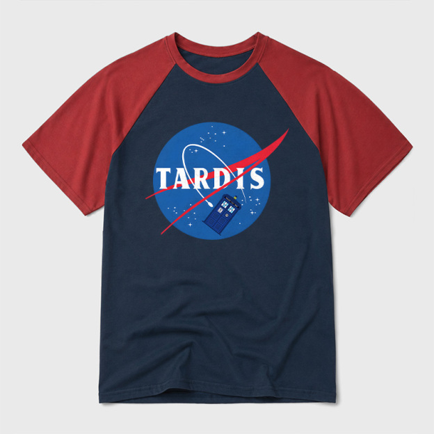 Tardis Geek Retro Raglan T-Shirt