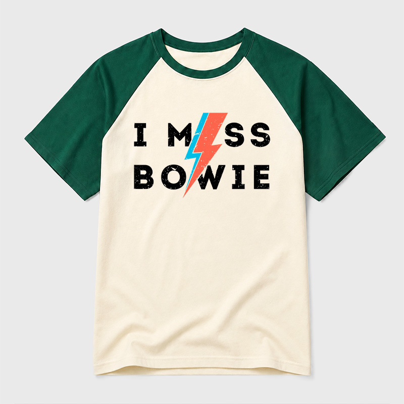 I Miss Bowie Geek Retro Raglan T-Shirt