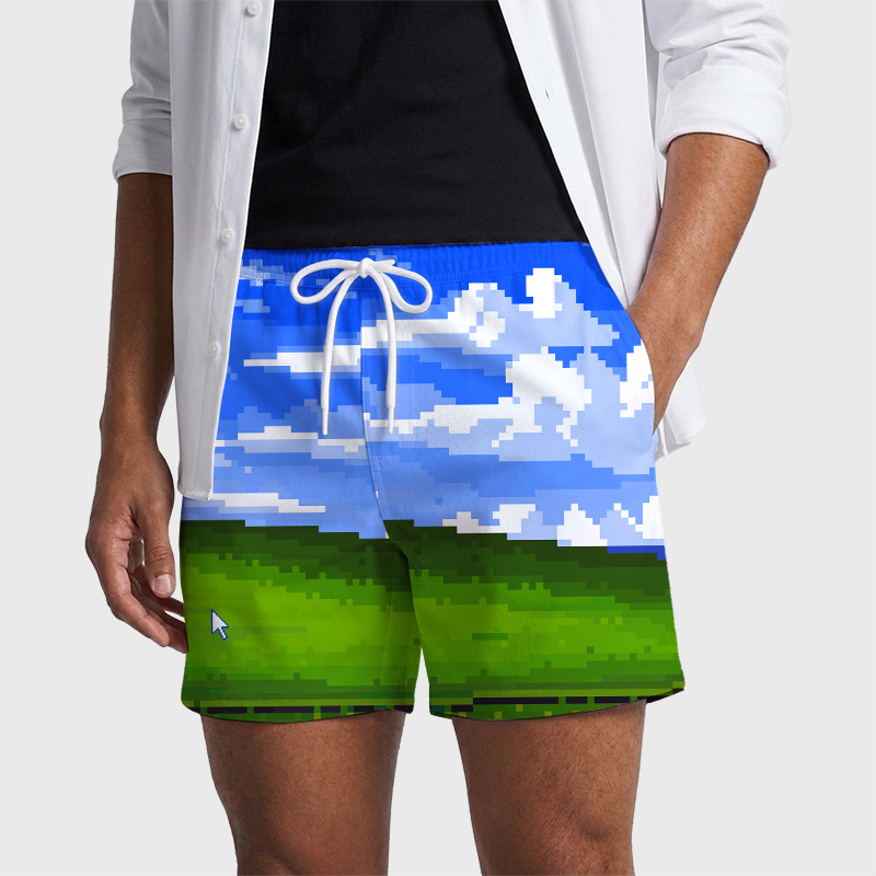 Win XP Wallpaper Pixel Geek Hawaiian Swim Trunks