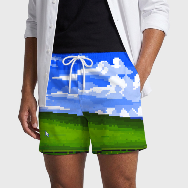 Win XP Wallpaper Pixel Geek Hawaiian Swim Trunks