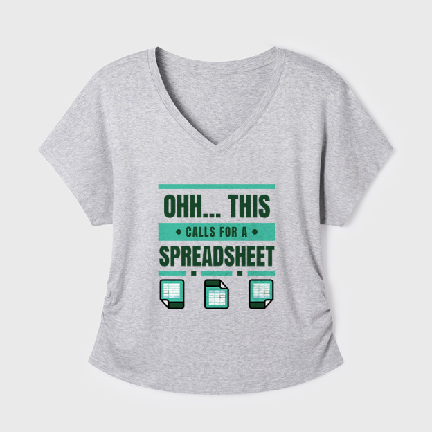 This Calls For A Spreadsheet Office Software Geek Dolman Sleeve V-Neck Shirt