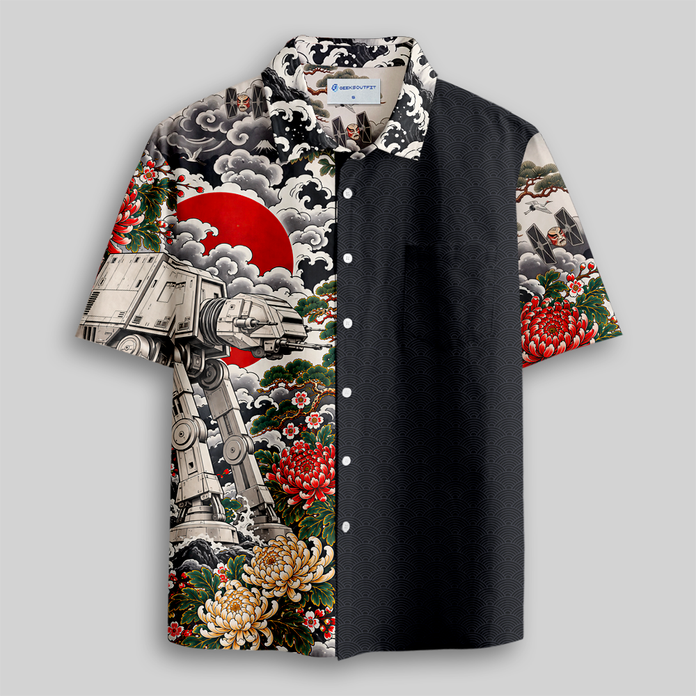 Ukiyo-E Wave Walker Series Button Up Pocket Shirt