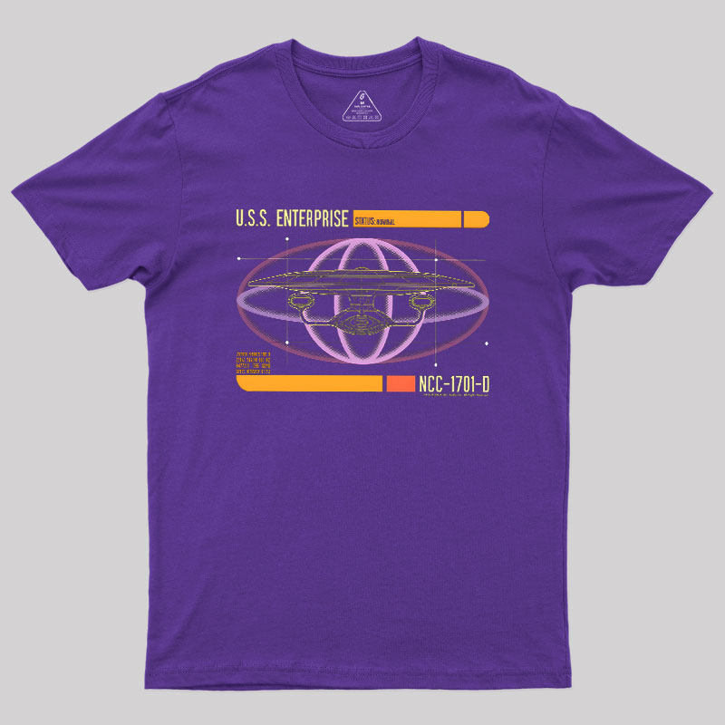 U.S.S. Enterprise D LCARS Status Geek T-Shirt