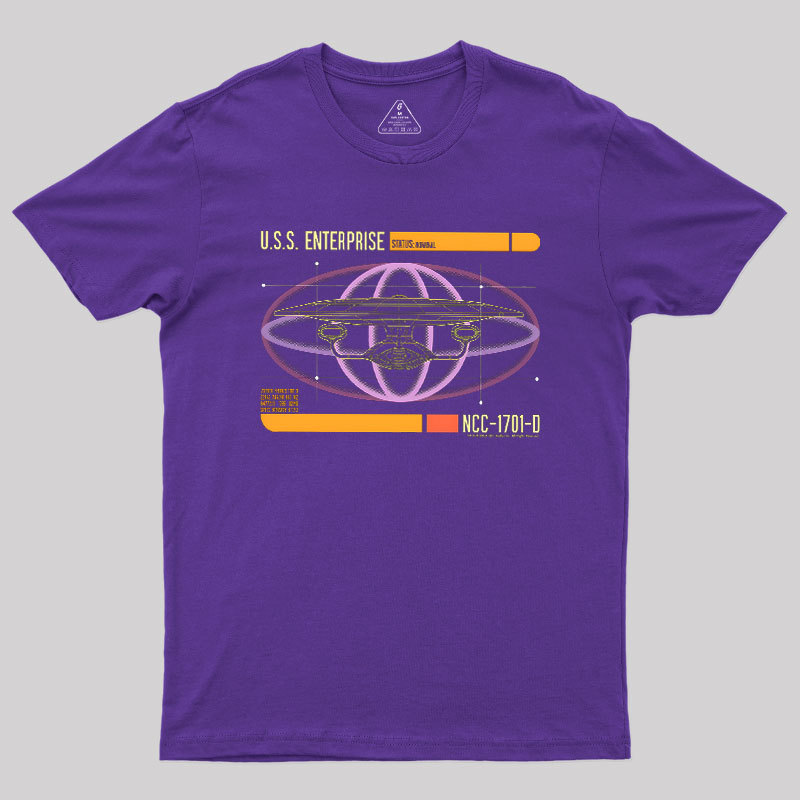 U.S.S. Enterprise D LCARS Status Geek T-Shirt