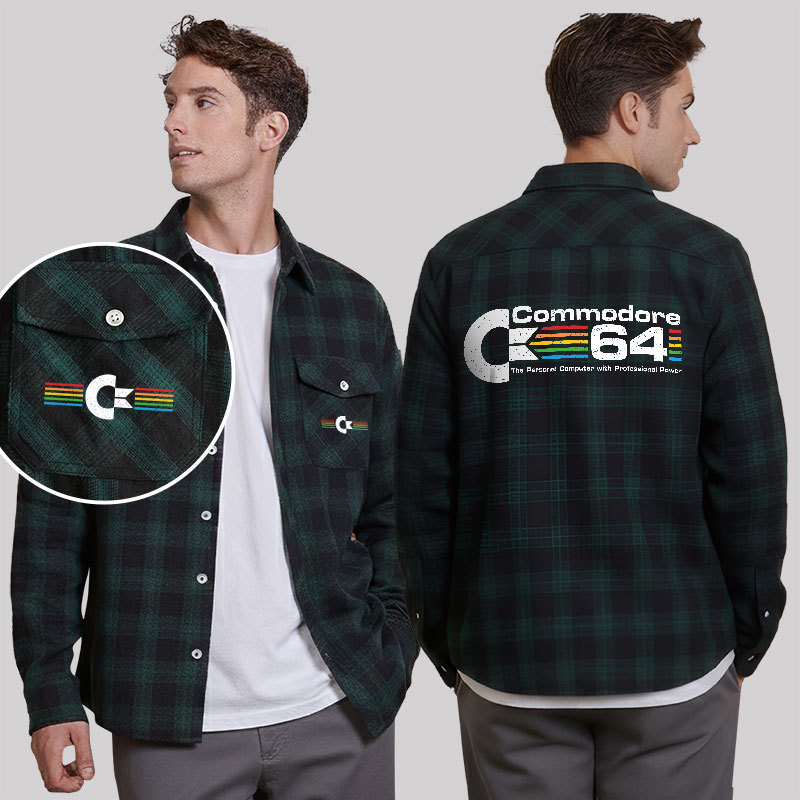 Commodore 64 Plaid Flannel Shirt