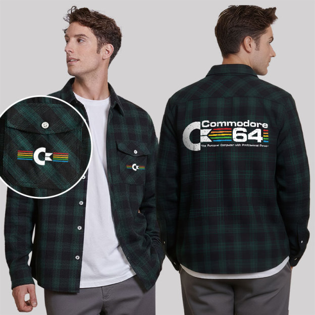 Commodore 64 Plaid Flannel Shirt