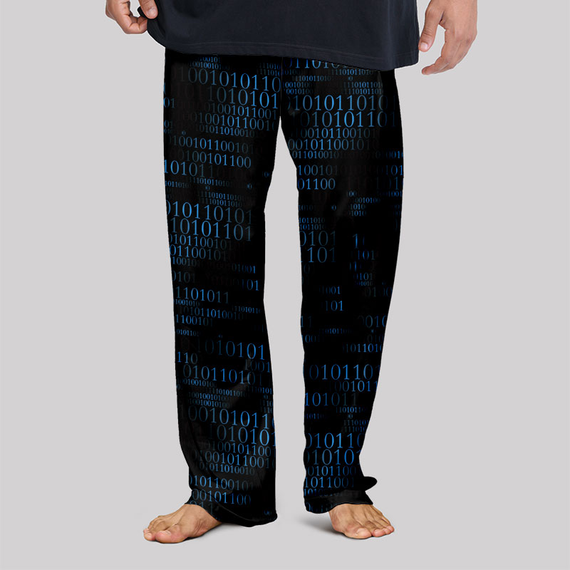 Binary Computer 1s and 0s Black Geek Loungewear Pants