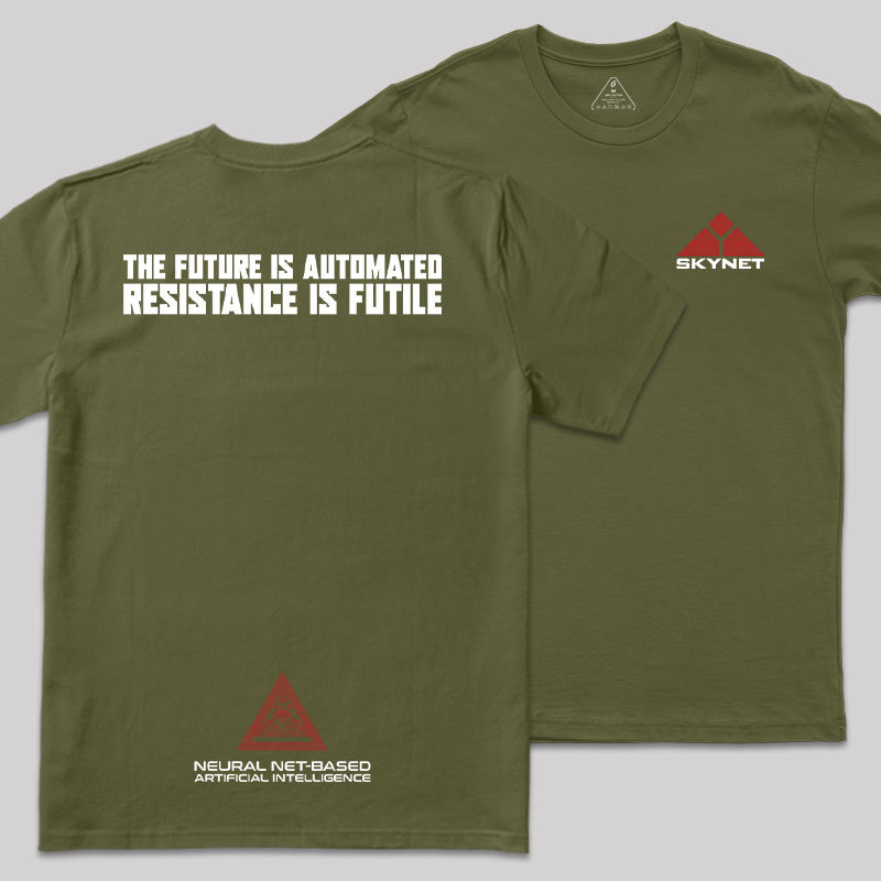 Skynet Front And Back Printing Geek T-Shirt