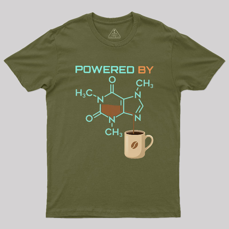 Powered By Caffeine Funny Geek T-Shirt