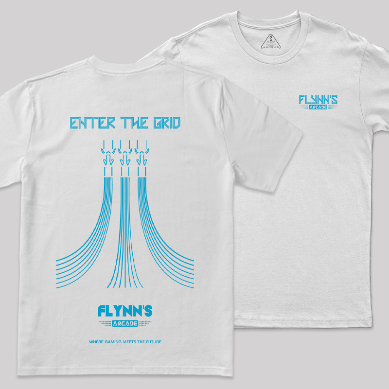Enter The Grid Front and Back Printed Geek T-Shirt