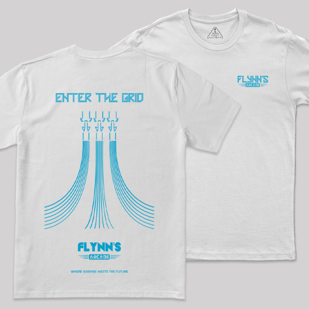 Enter The Grid Front and Back Printed Geek T-Shirt