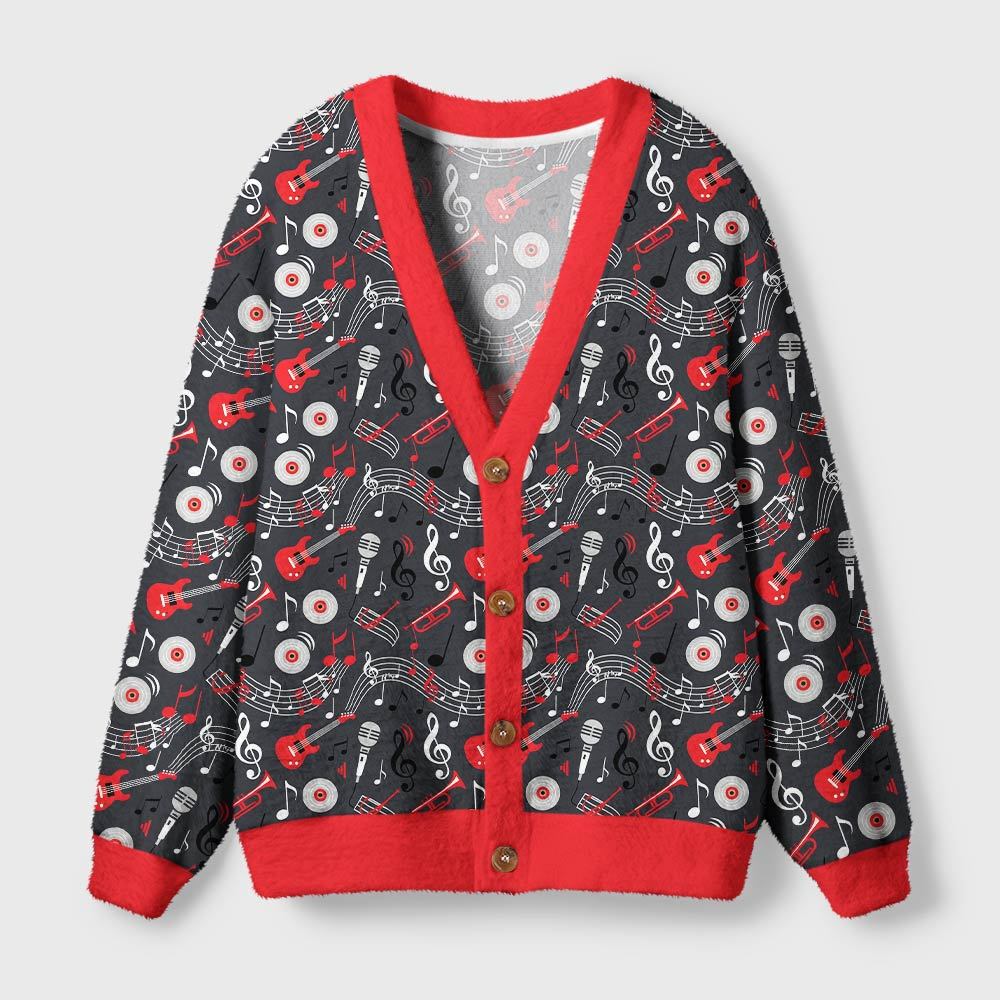 Geeksoutfit Melody Symphony Geek Ugly Cardigan Sweaters  for Sale