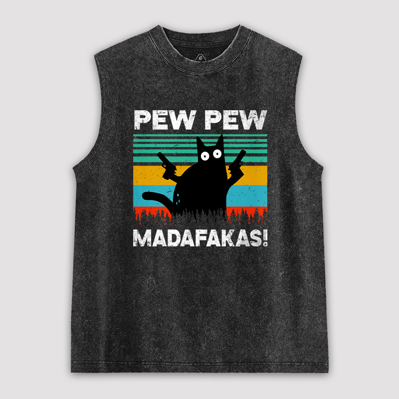 Pew Pew Madafakas Unisex Washed Tank
