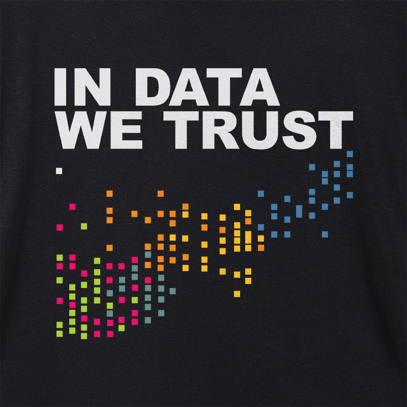 In Big Data We Trust Geek Dolman Sleeve V-Neck Shirt