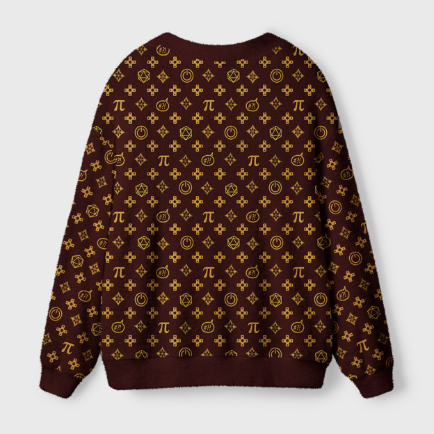 Math PI Dice  Brown Geek Ugly Cardigan Sweaters