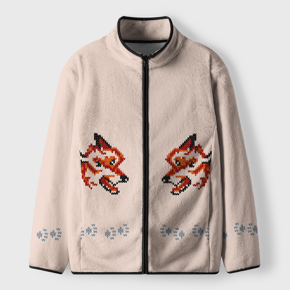 Fox Cardigan (Space Rescue Mission) Geek Polar Fleece Full-Zip Jacket