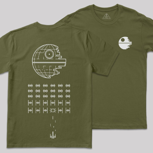 Pixel Wars Front And Back Printing Geek T-Shirt
