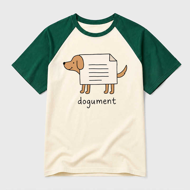 Dogument Geek Retro Raglan T-Shirt