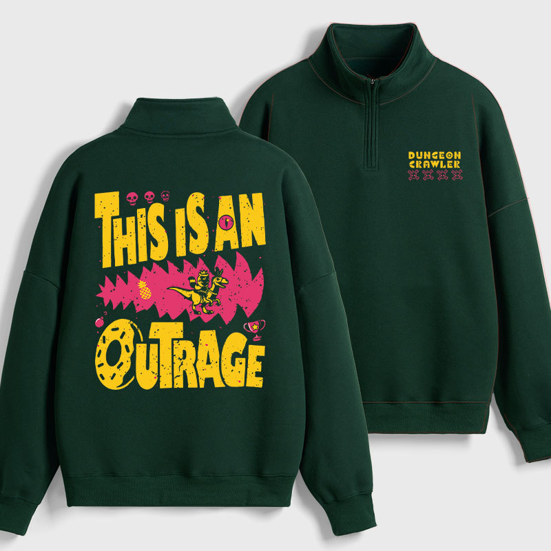 This is An Outrage Geek Fleece Quarter-Zip Pollover