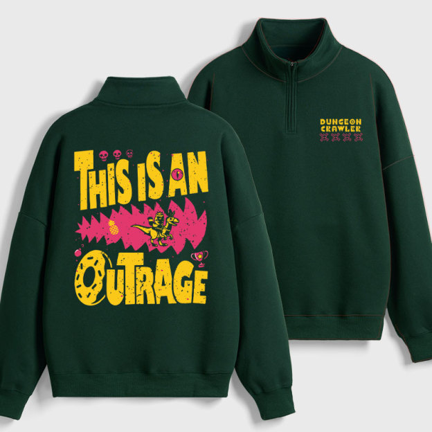 This is An Outrage Geek Fleece Quarter-Zip Pollover